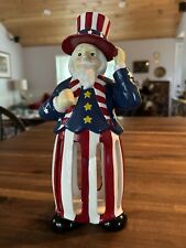 Uncle Sam Patriotic Ceramic Figurine Red White And Blue 4th Of July Decor picture