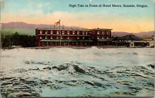 Postcard High Tide in Front of Hotel Moore in Seaside, Oregon~137654 picture