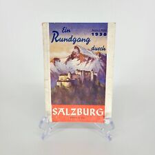 1938 Salzburg Austria Vintage Travel Guide Booklet Fold Out Map Austrian picture