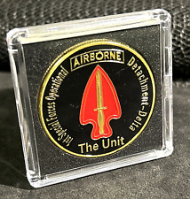 DELTA Force Airborne Army Special Forces 1st SOF The Unit Challenge Coin W CASE picture