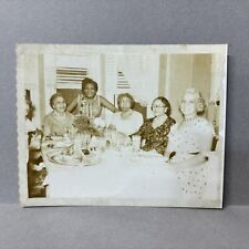 Vintage Found Photo African American Women Enjoying Christmas Party Dinner 1960s picture