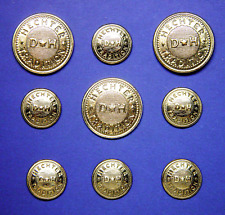 DANIEL HECHTER Replacement Buttons 9pc  SILVER TONE SIGNATURE LOGO D*S GOOD COND picture