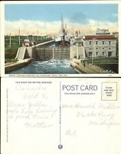 Boats locking through the Canadian Locks Soo Ontario Canada 1930-1945 picture