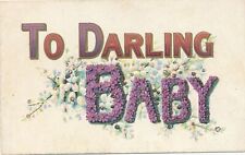 To Darling Baby Glitter Covered Greetings Postcard picture