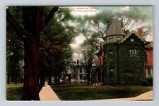 Monroe MI-Michigan, Residences On Washington St, Vintage c1908 Postcard picture