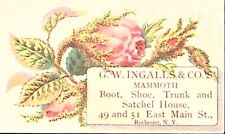 1880s ROCHESTER NY GW INGALLS MAMMOTH BOOT SHOE TRUNK VICTORIAN TRADE CARD P4441 picture