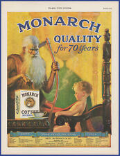 Vintage 1926 MONARCH Quality Foods Father Time New Year's Art 20's Print Ad picture