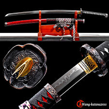 40'' Tachi Clay Tempered T10 Real Hamon Japanese Samurai Sharp Functional Sword picture