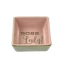 Boss Lady Pink & Gold Square Trinket Dish Shimmer by 10 Strawberry Street picture