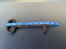 RARE 18TH CENTURY KEY HEAVY ANTIQUE VINTAGE Hand Made Iron Lock 7 1/4”  picture