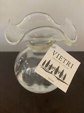 Vietri Hibiscus Collection ruffled Clear Bud Vase Mouth Blown In Italy picture
