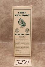 I54 VINTAGE CHIEF TWO MOON BITTER OIL LAXATIVE BOX ONLY WATERBURY CT NOS picture