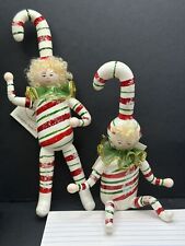 VINTAGE PAIR of Christopher Radko DANDY CANES Candy Stipe Ornaments 97-439-0 picture