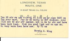 QSL  1941 Longview TX    radio card picture