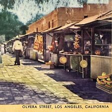 Vintage Los Angeles, CA Linen Postcard Olvera Street Pathway of the Angels UNP picture