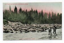 DB Postcard, Old Times on the River, at Muskegon, Mich., Michigan picture