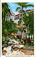 Vtg 1940s Spanish Patio Mission Inn Riverside California CA Linen Postcard picture
