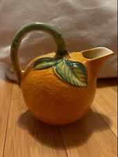 Vintage Orange Shaped Ceramic Orange Juice Pitcher Made in Italy picture