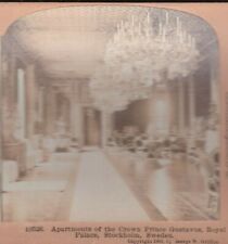 Vtg Griffith & Griffith Stereo Photo Apartment of Prince Gustavius Stockholm picture