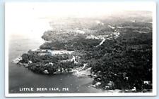 RPPC LITTLE DEER ISLE, Maine ME ~ Aerial View HANCOCK COUNTY 1956 Postcard picture