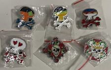 Disney Skeleton Skull  Pirate Pins lot of 6 picture