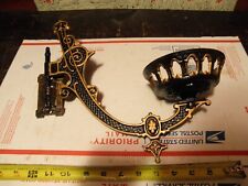 Antique Vintage 1880 B & H Cast Iron Oil Lamp Holder Wall Mount Complete picture