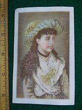 1870s-80s A Merry Christmas F W Williams Lady in Bonnet Victorian Trade Card F35 picture