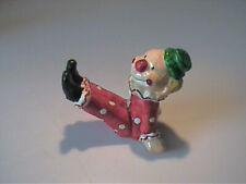 VINTAGE 1960'S CERAMIC MINIATURE RED POLKA DOT CLOWN picture