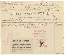 1887 St Louis Missouri Davy Chemical Works letterhead picture