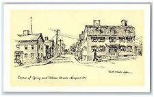 Newport Rhode Island RI Postcard Corner Spring And Pelham Streets c1910's picture