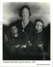 1848 Press Photo Elizabeth Cady Stanton at Age 33 with Sons - syp49410 picture
