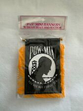 POW * MIA Mini Banner Flag Great For Car & Home Window Mirror Hanging 2 Sided picture