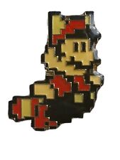 Vintage Super Mario Bros Racoon Mario 1.5” Pixel Lapel Pin picture