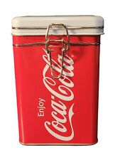 2011 Coca-Cola The Real Thing Red & White Tin Canister w/ Locking Lid 6 1/2