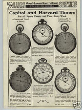 1937 PAPER AD Capitol Harvard Timer Stop Watch Pocket Style Waltham picture