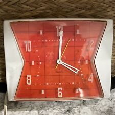 Vintage Orange Westclox Wall Clock Mid-Century MC Retro Kitchen 1960’s picture