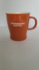 Starbucks 2009 Rust Orange New Bone China Embossed White Letters Coffee Mug 16oz picture