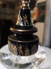 Vintage Greek Bardaco Black Ceramic Decorative Solid Perfume Bottle Mythology  picture