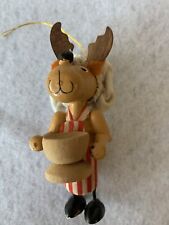 Vintage Wooden Chef Reindeer Christmas Tree Ornament  picture