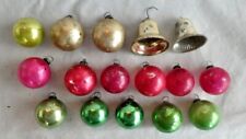LOT 626-G 16 VINTAGE SMALL CHRISTMAS ORNAMENTS  (2 BELLS, 14 BALLS)  picture