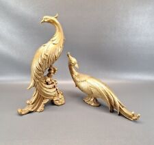 Vtg MCM Pair of SYROCO Gilt Peacock Bird Sculptures Hollywood Regency picture