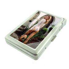 German Pin Up Girls D12 Cigarette Case with Built in Lighter Metal Wallet  picture