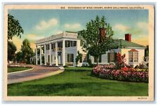 1938 Exterior View Residence Bing Crosby North Hollywood California CA Postcard picture