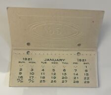 Antique 1921 Calendar Very Rare Small Paper Tear Off Complete picture