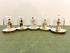 Lot of 5 Avon Presidents Club Tribute Mrs. Albee Miniature Figurines w/Domes Vtg picture