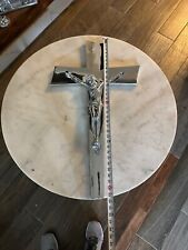 pewter jesus cross 3ft picture