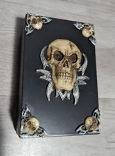 Secret Opening Skull Puzzle Trinket Box Tarot Card Deck Halloween Prop Holder picture