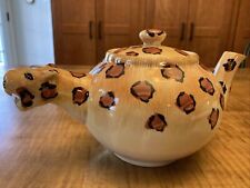 Vintage Cheetah Leopard Handpainted Ceramic Teapot By GB Retailers Ohio picture