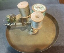 Antique brass and parrot thread holder dish picture