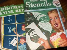 Vtg 1957 Christmas Stencil Kits Decorate Window Whitestone Publication Some Used picture